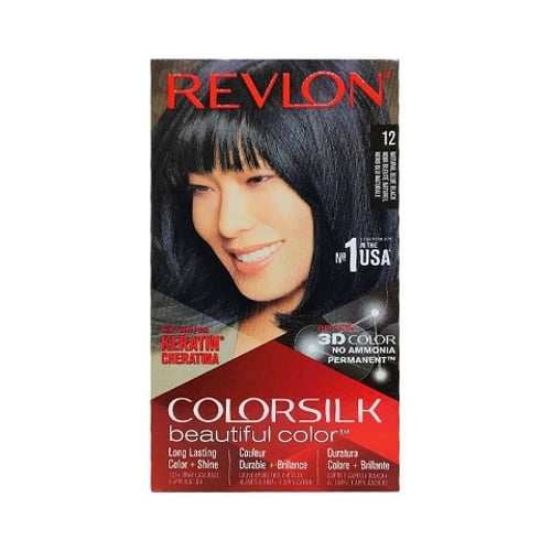 Revlon ColorSilk Beautiful 3D Hair Color - 12 Natural Blue Black  •