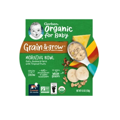Gerber Organic Grain & Grow Morning Bowl (10+month) 128gm•
