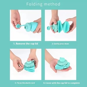 Silicone Folding Bottle 600ml - Green