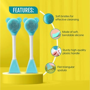 Multi-Functional Silicone 2-in-1 Face Scrubber & Spatula Stick - Blue