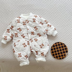Baby Fashionable Printed Bear Jumpsuit - Size 90