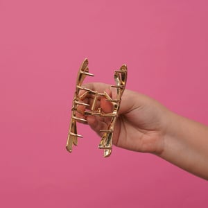 Bow Shape Metal Hair Clip - Golden