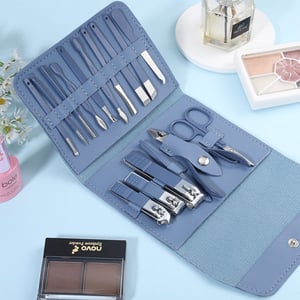 Sweet Beauty 16 Pcs Professional Nail Tools - Dark Pastel Blue