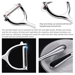 Stainless Steel Fruit & Vegetable Peeler - Silver