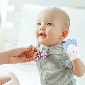 Silicone Teether Mitten Glove - Pink