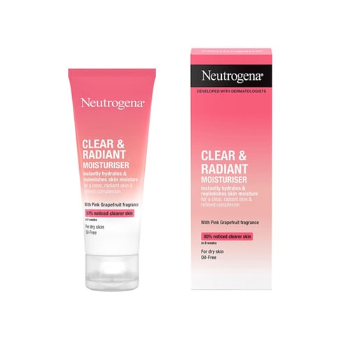 Neutrogena Clear & Radient Moisturiser With Pink Grapefruit Fragrance 50ml •