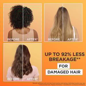 Garnier Ultimate Blends Repairing Papaya Hair Food + Vitamins C, E, F Multi-Use Hair Mask For Damaged Hair 400ml •