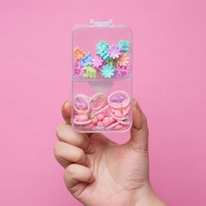 Multi-Color Mini Hair Clip & Hair Band Set With Box