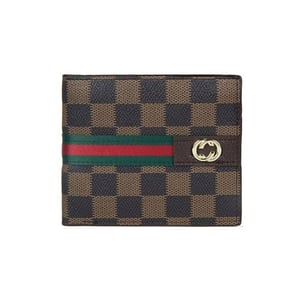 Check Printed Men’s Wallet - Chocolate