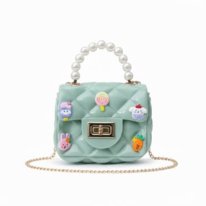 Pearl Handle Bag For Baby Girl - Light Pistachio