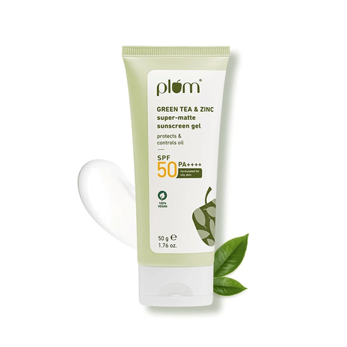 Plum Green Tea & Zinc Super Matte Gel Sunscreen 50gm - SPF 50 PA++++ •