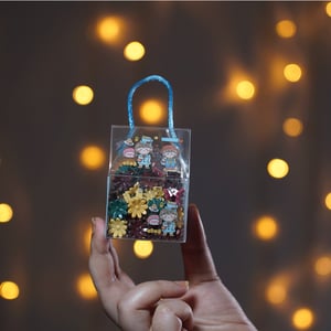 Girls 50 Pcs Mini Hair Clip With Box - 9 Flower Petal