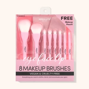 Absolute New York Makeup Brushes Set For Eye,Face And Lip 8pcs - STMABE05