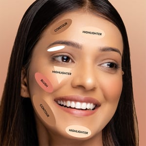 Swiss Beauty CHEEK A BOO Blusher Contour Highlighter Face Palette - 02 Face It Up Medium