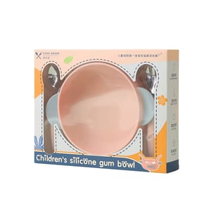 Children's Food Grade Silicone Gum Bowl - Pink