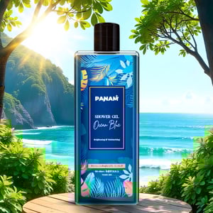 Panam Ocean Blue Shower Gel 250ml (Get 1 Free Loofah)