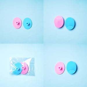 2pcs Silicone Massage Brush - Baby Pink & Baby Blue