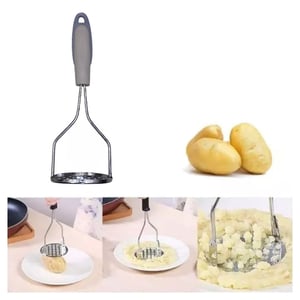 Stainless Steel Potato Masher With Plastic Handle - Pale Bronze