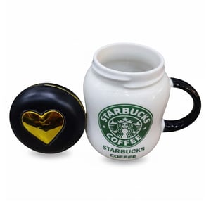 Ceramic Mug With Lid - White