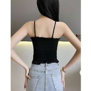 Adjustable Padded Crop Top - Black