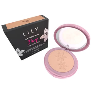 Lily Flawless Matt 3 Way Compact Powder 10g - Coconut 004
