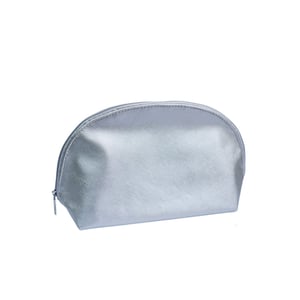 Oval Shape Silver Cosmetics Pouch