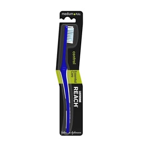 Reach Essential Care Control Medium Tooth Brush -  Navy Blue