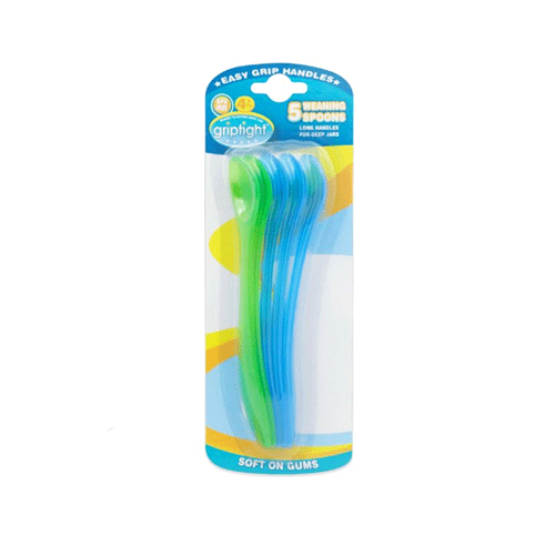Griptight 5 Weaning Spoons - Green 4m+