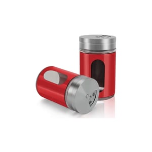 Stainless Steel Salt & Pepper Shakers - Red
