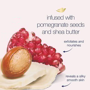 Dove Exfoliating Pomegranate Seeds & Shea Butter Scent Body Scrub 225ml •