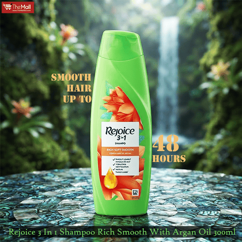 Rejoice 3 In 1 Shampoo Rich Smooth With Argan Oil 300ml •