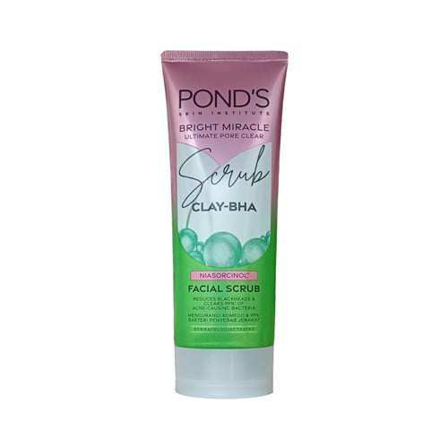 Pond's Bright Miracle Ultimate Pore Clear Clay-BHA Facial Scrub 100g•