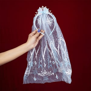 Pearl & Stone Crown Veil Headband - Sky Blue