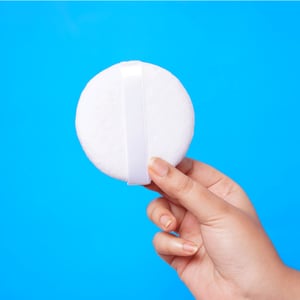 Kiss Lovely 2pcs Soft Makeup Puff Set - White & Teal