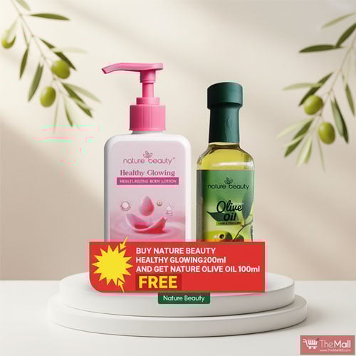 Nature Beauty Healthy Glowing Moisturizing Body Lotion 200ml (Get Nature Beauty Olive Oil - Glass 100ml Free)