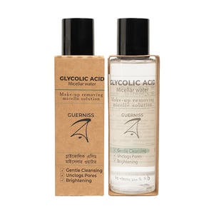 Guerniss Raw Glycolic Acid Micellar Water 120ml With Guerniss Cotton Pads - 80pcs Combo