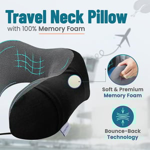 Adjustable Ultra Soft & Comfort Travel Pillow - Black