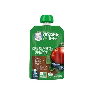 Gerber Organic Apple Blueberry Spinach Puree 99g•