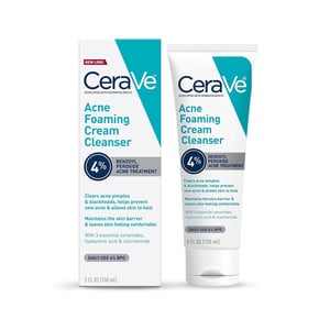 CeraVe Acne Foaming Cream Cleanser 4% Benzoyl Peroxide 150ml .