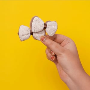 Bow Hair Clip 1pair - White