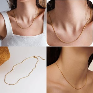 Herringbone Pattern Necklace - Thin