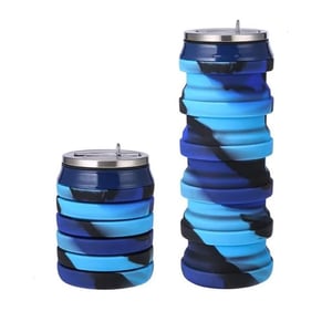 Expandable and Foldable Silicone Bottle - Blue