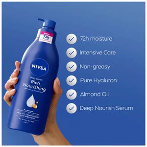Nivea Rich Nourishing Complete 72h Moisture Body Lotion For Dry To Very Dry Skin 400ml •