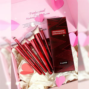 Maange Professional Makeup Brush 6pcs Set Box - Red