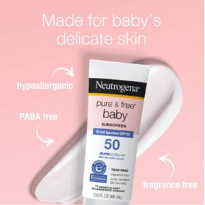 Neutrogena Pure & Free Baby Sunscreen Broad Spectrum SPF 50 88ml •