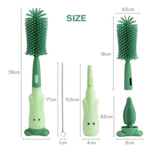 3 In 1 Bottle Cleaner Portable Brush - Faded Red