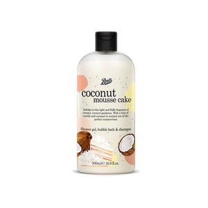 Boots Coconut Mousse Cake Shower Gel, Bubble Bath & Shampoo 500ml  •