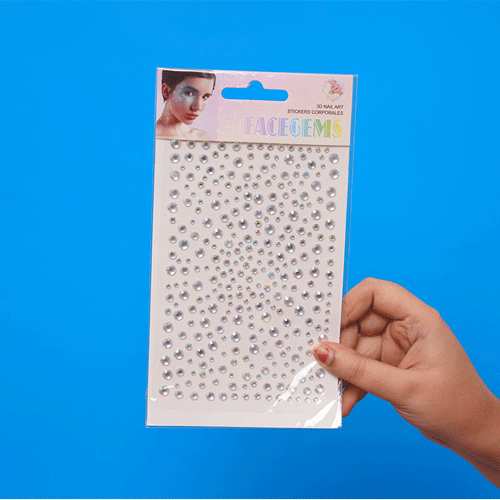 Diamond Shape Face Gems Sticker