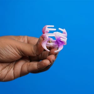 Glossy Plumeria Flower Shape Hair Clip - Pink