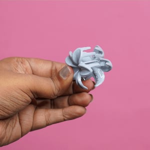 Plumeria Flower Shape Hair Clip - Pastel Blue